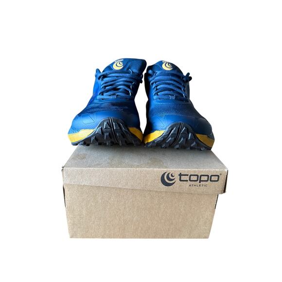 Topo Athletic M-MTN Racer 4 Navy Orange 10.5 Men’s Vibram Zipfoam Shoes - Picture 2 of 8